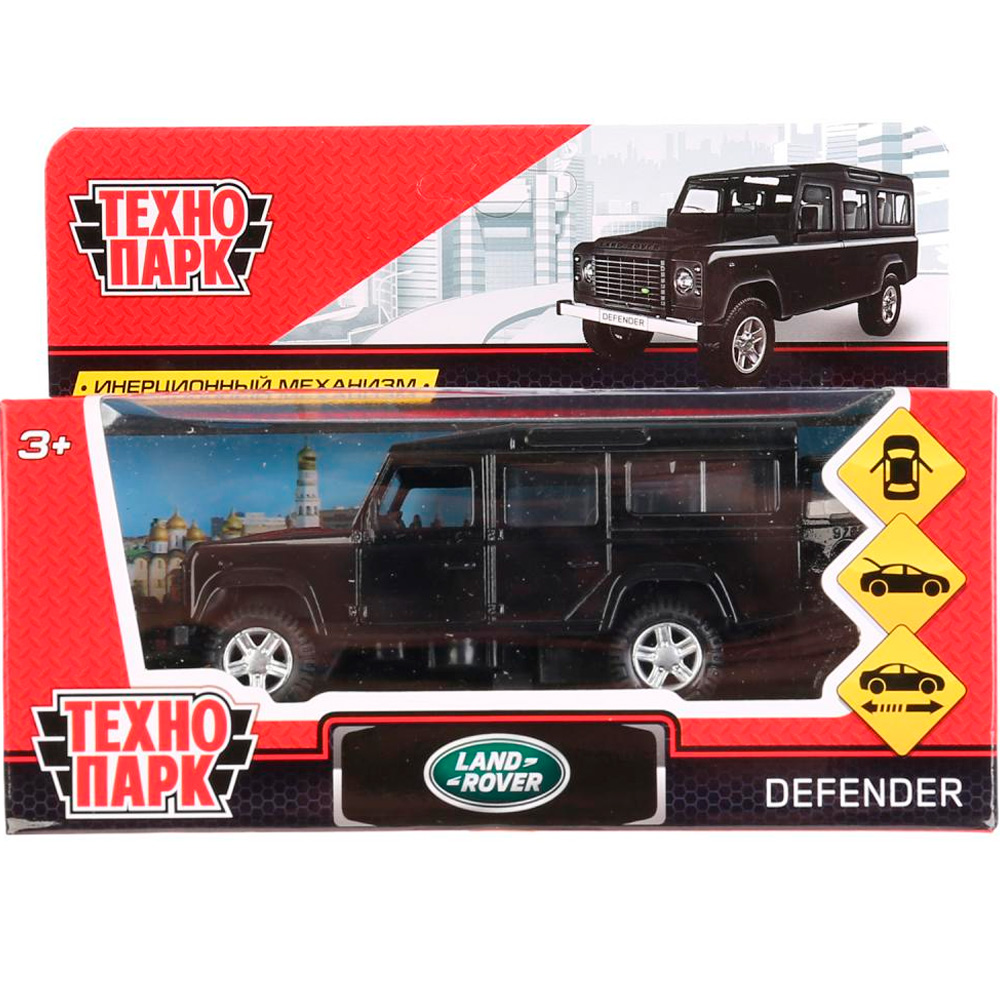 Модель DEFENDER-BK LAND ROVER DEFENDER черный Технопарк  в коробке