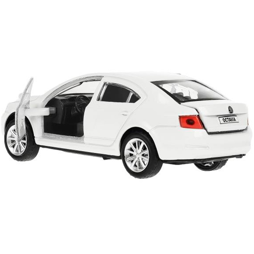 Модель OCTAVIA-12-WH SKODA OCTAVIA 12 см, двери, багаж, инерц. белый Технопарк  в коробке