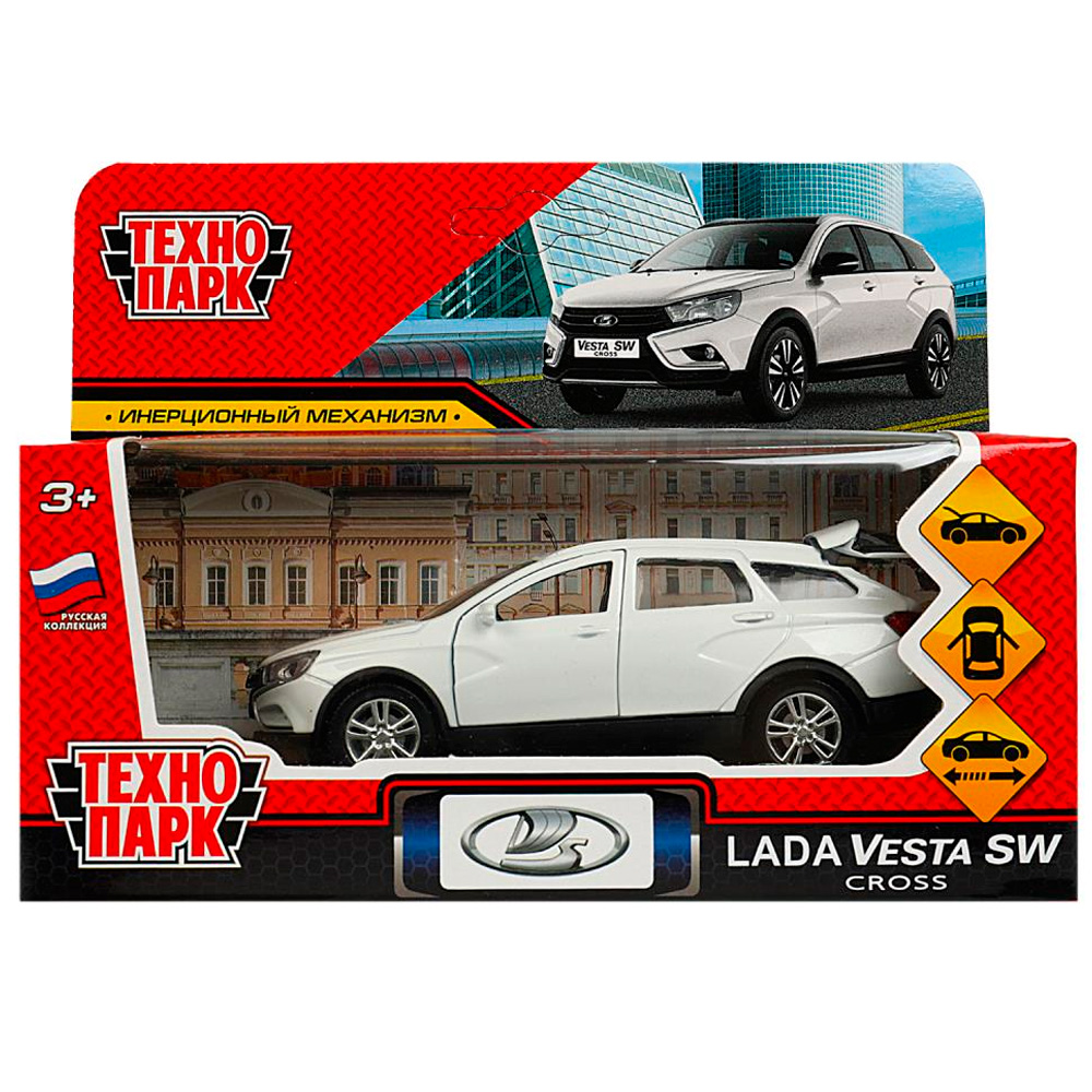 Модель VESTACROSS-12-WH LADA VESTA SW CROSS 12 см, двери, багаж, инерц,  белый Технопарк в кор. 438-947 от бренда Технопарк купить оптом в  Екатеринбурге по низким ценам – Маркер Игрушка