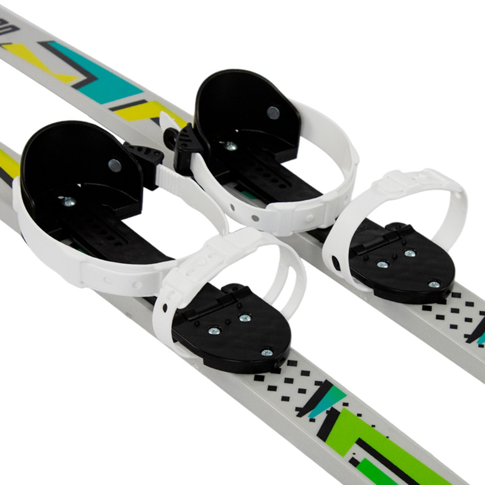 Лыжи подростковые Снежный гонщик 130/100 см серые с палками из стеклопластика 339224-00 Dvizhok 