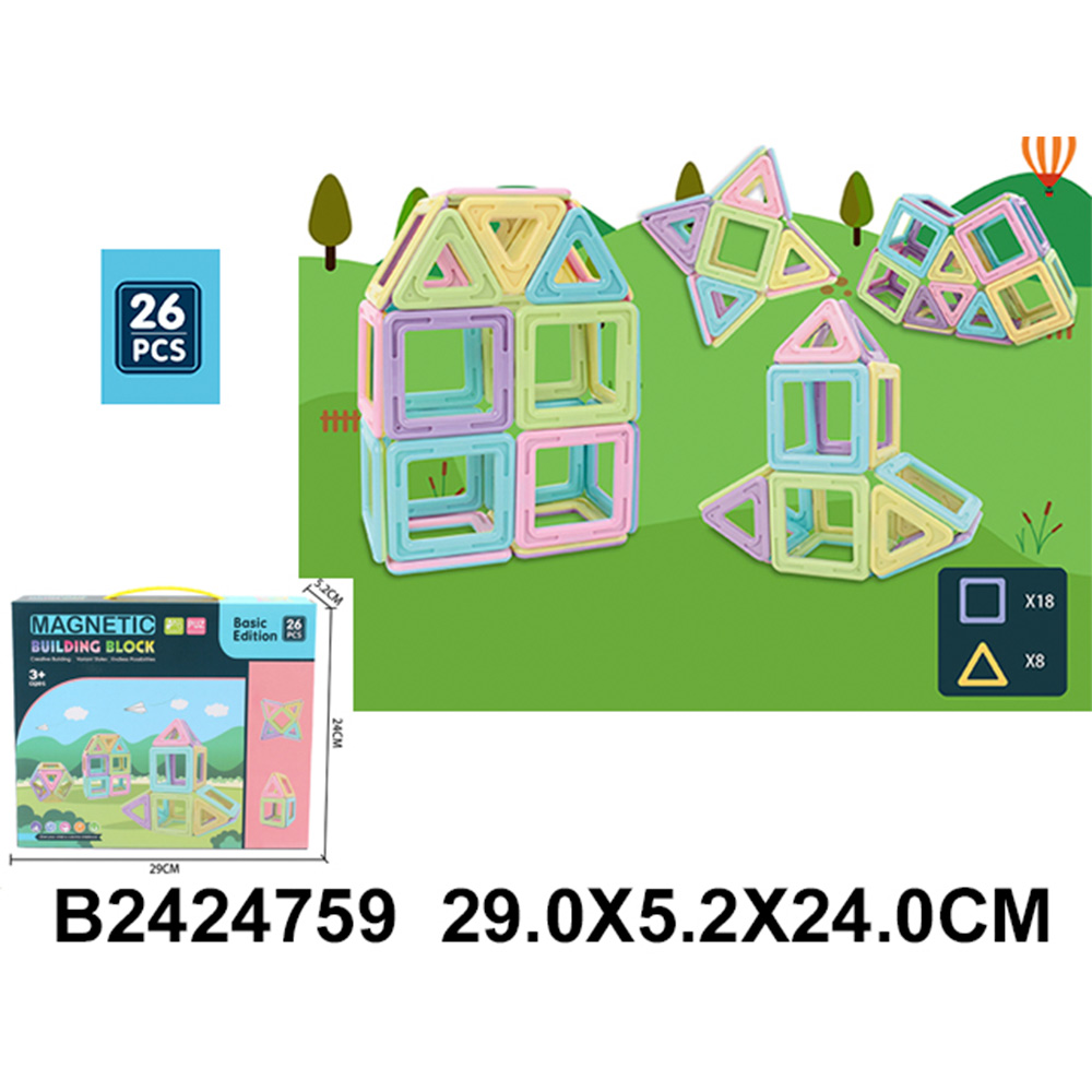 Констр-р магнитный ZB026 26 дет. в кор.