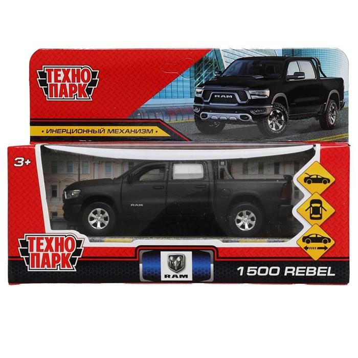 Модель RAM1500-13MAT-BK DODGE RAM 1500 REBEL Матовый черный  Технопарк в коробке