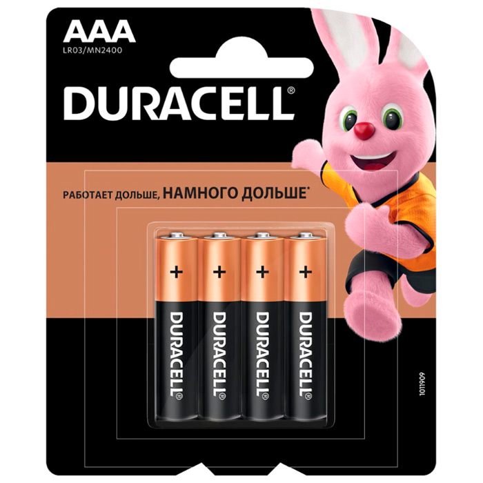 Элемент питания Duracell (4шт) LR03 BL4  /цена за упак/