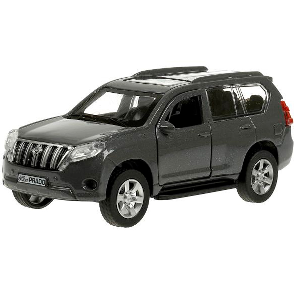 Модель PRADO-12-GY TOYOTA PRADO длина 12 см, двери, багаж, инерц, серый Технопарк  в коробке