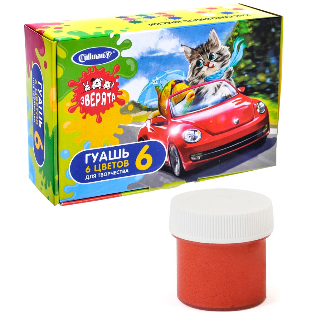 Гуашь 6 цв 17мл FORUM Office Collection KIDS Зверята FG-106-Zv