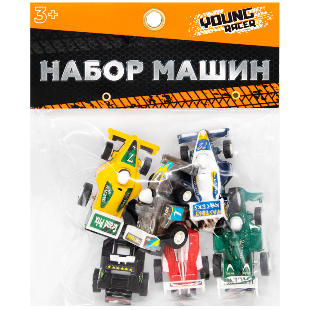 Набор машин Young Racer 2820-6YS Гоночные машины пластик в пак..