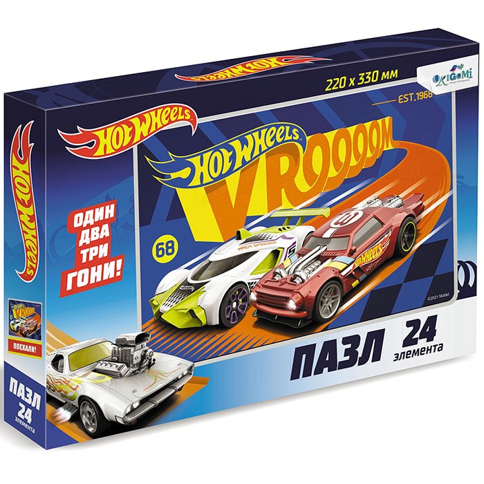 Финишный рывок 5. Пазл 64 Эл. Hot Wheels. Роботы.